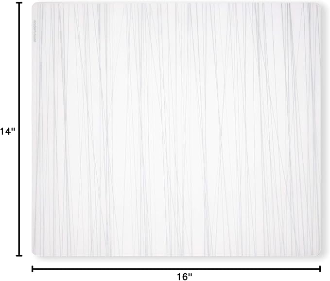 modern-twist 14 x 16 Silicone Placemat, BPA, PVC-Free Table Mat, Dishwasher Safe, Stream Print in Silver, Pack of 1