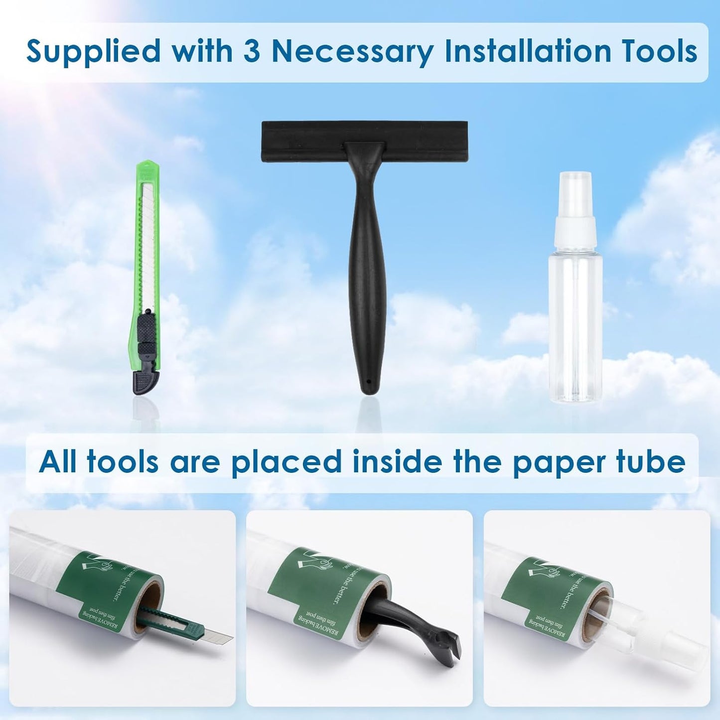 DKTIE Nordic Leaves Window Privacy Film Decorative Stained Glass Sun Blocking Heat Control with Free Installation Tools, Privacy Window Film Day and Night (White, 17.7'' x 118.1'')