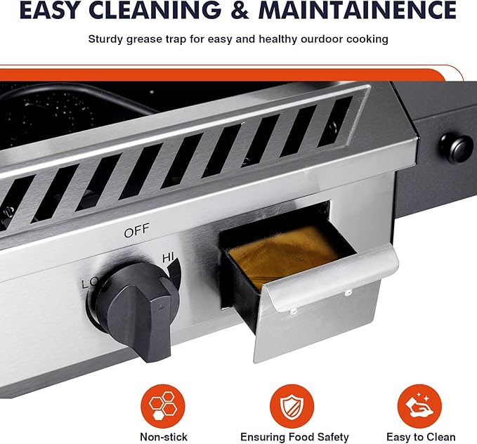 Llamaviva 2 Burner Outdoor Gas Stove with Side Shelves, Auto-ignition & Regulator, 150,000 BTU Propane Outdoor Stoves for Cooking, Camping&BBQ Cookouts