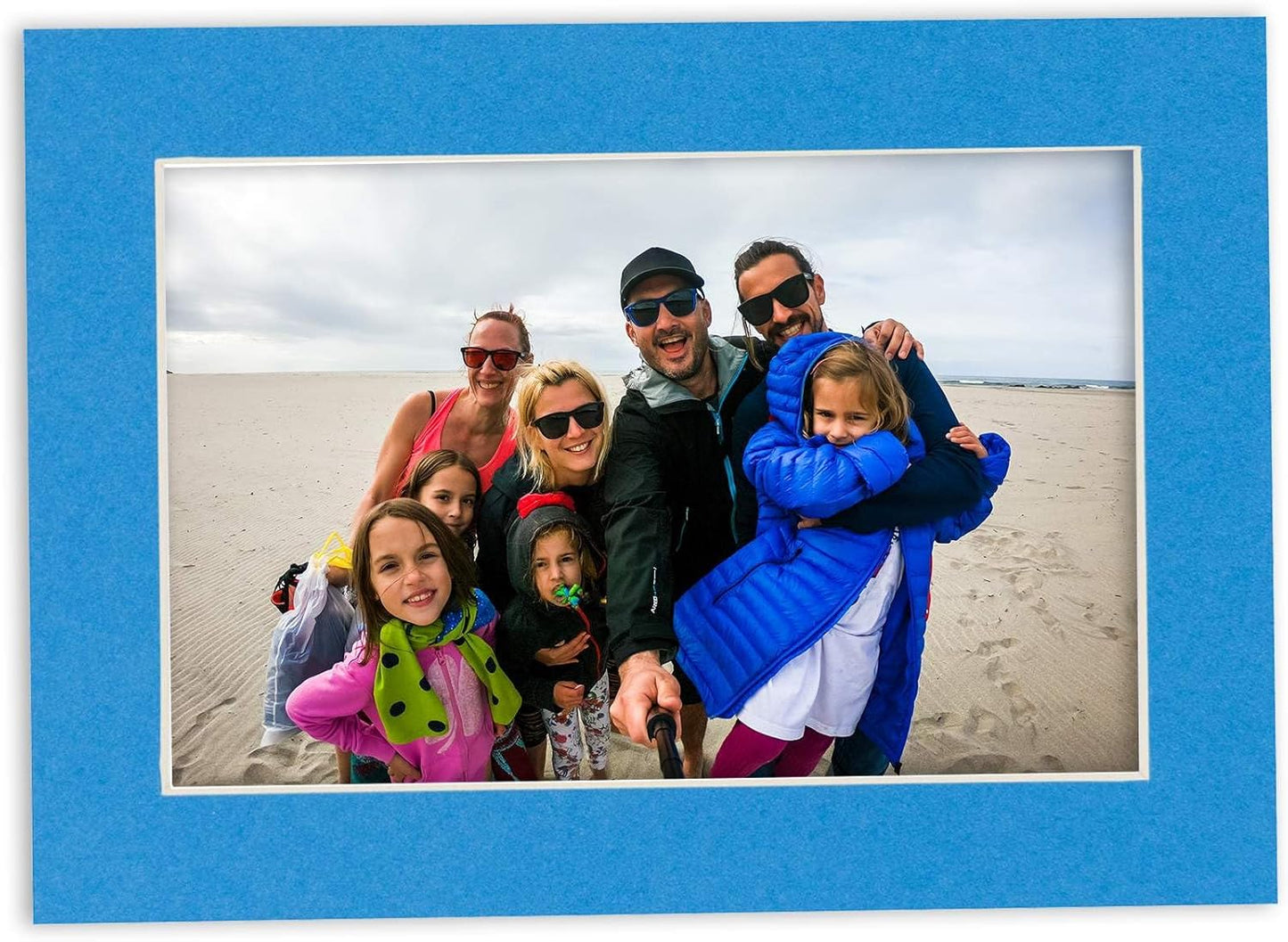 5x7 Mat for 8.5x11 Frame - Precut Mat Board Acid-Free Show Kit with Backing Board, and Clear Bags Bay Blue 5x7 Photo Matte Made to Fit a 8.5x11 Picture Frame Matboard for Framing, Pack of 1 Mat