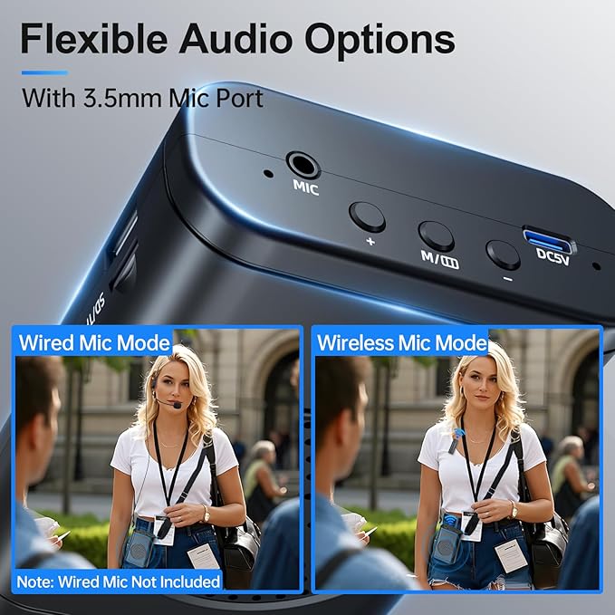 Moman Voice Amplifier with Wireless Lavalier Microphone, Zero Whistling Low Latency Portable Speaker, Personal PA System with Wireless Clip on Mic for Teachers Classroom Yoga Tour Guide Meeting Coach