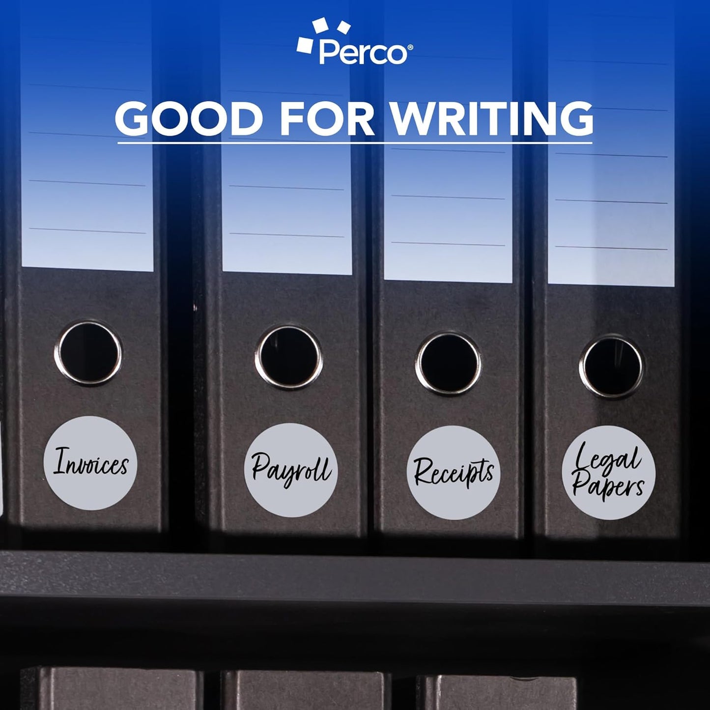 Perco Metallic Silver 3" Round Circle Dot Sticker Labels for Wedding Invitations - Multi-Roll Pack (3 Rolls, 500 Labels Each) - Permanent Adhesive, Vibrant Colors, Perforated for Easy Use, Made in USA