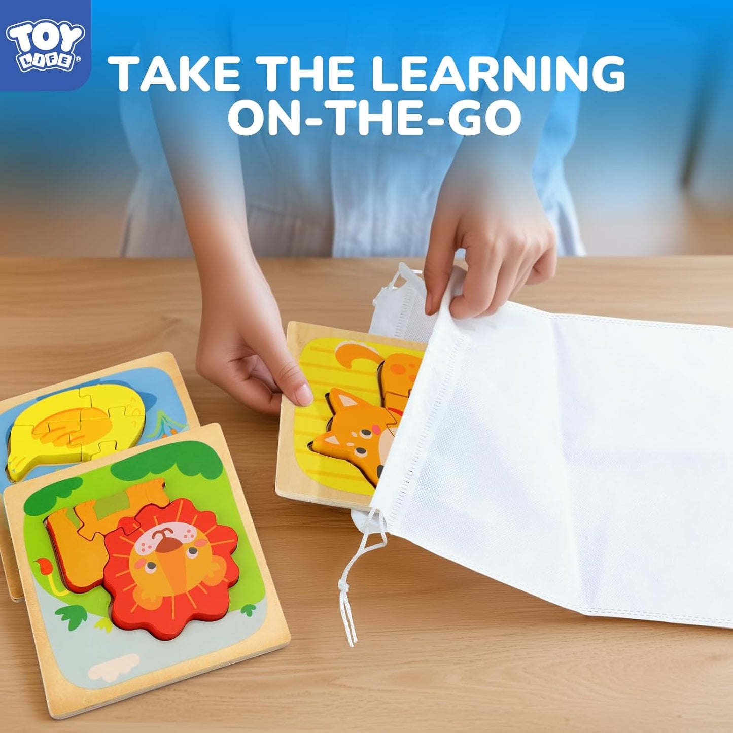 TOY Life Toddler Puzzles Ages 2-4, Wooden Puzzles for Toddlers 1-3, 7 Pcs Animals Puzzle 2 Year Old, Montessori Toddler Boys Girls Toys 2-3, Educational Gift Learning Toys for 2 Year Old