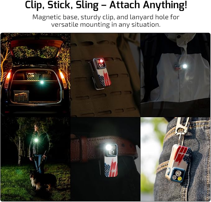 OLIGHT Oclip Pro EDC Flashlight Clip-on Light, Rechargeable 500 Lumens with Three Lighting Solutions Type-C Charging, Magnetic Flash Lights for Outdoor or Indoor Use(Stars & Stripes Edition)