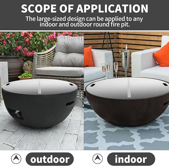 RYFT Fire Pit Lid Round, 40 Inch, 304 Stainless Steel Foldable Cover with Edge Built-in Handle Design, Suitable for Any Round Patio Fire Pits