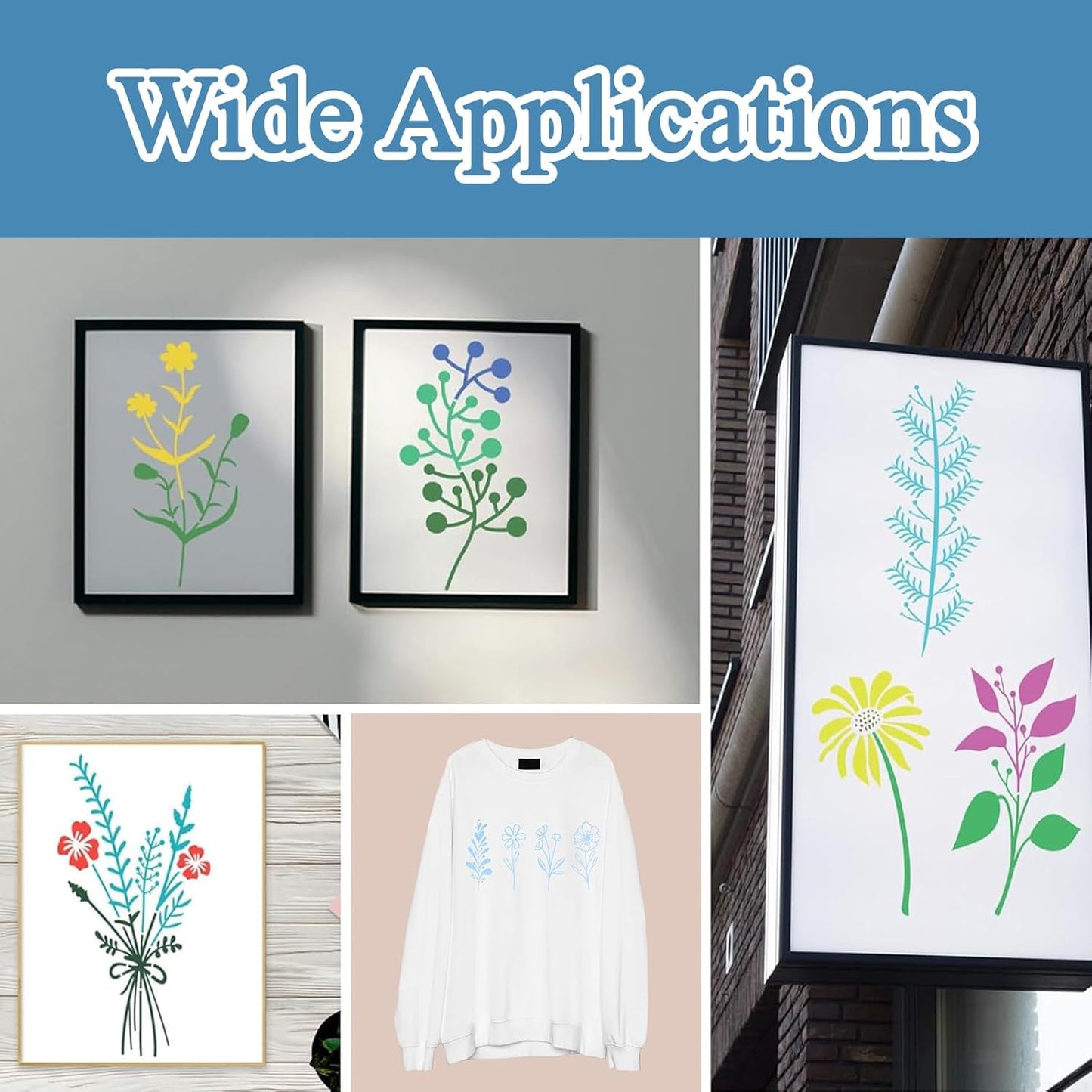 36 Pieces Flower Stencils for Painting on Walls,Reusable Floral Stencils,DIY Craft Drawing Templates Set for Wall Paper Canvas Home Decor