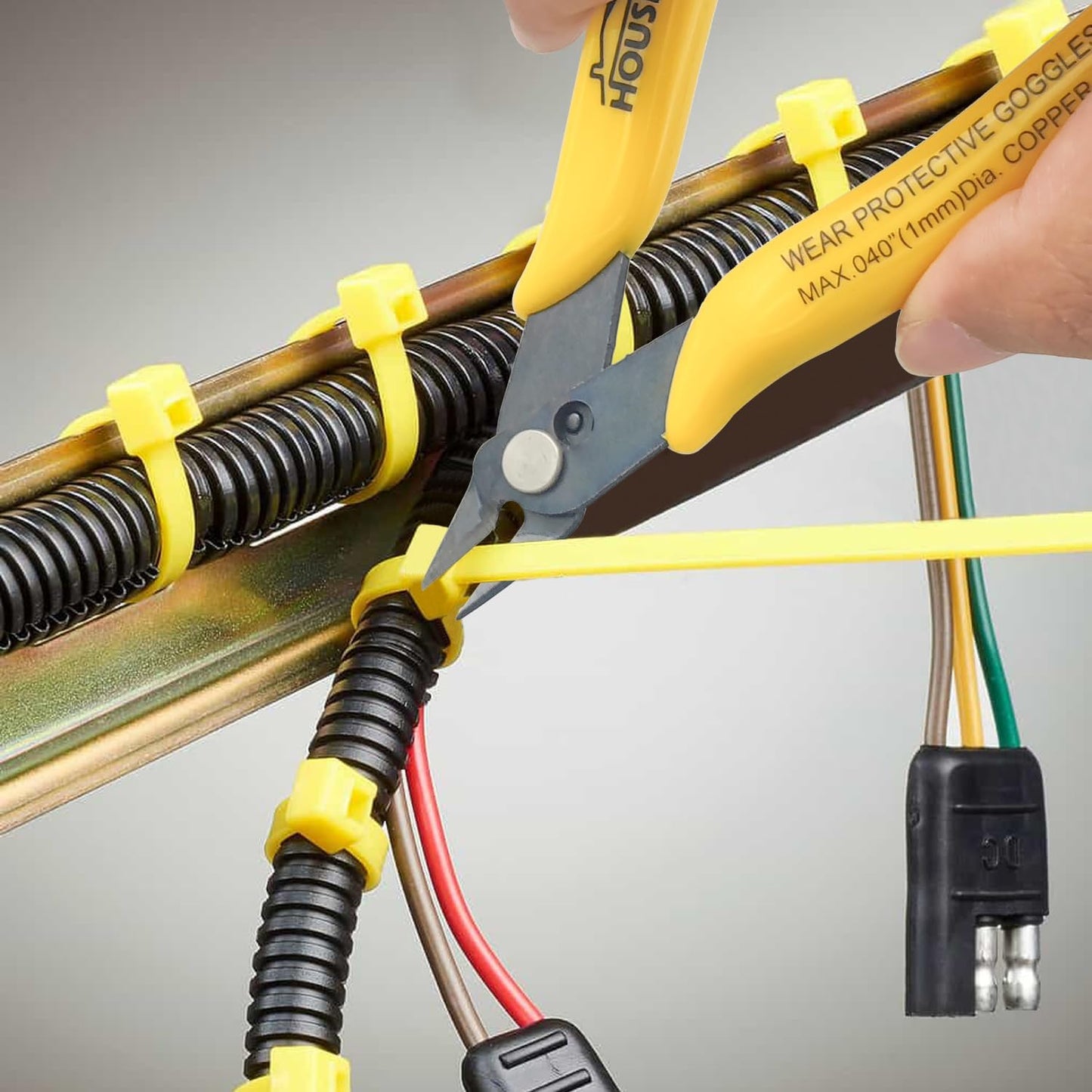 Flush Cutters, 10 Pack, 5 Inch Micro Flush Cut Pliers with Spring, Side Cut Nippers, Mini Wire Cutters Model Nippers Flush Cutters for Jewelry Making, Plastic Models, Zip Ties, Electronics