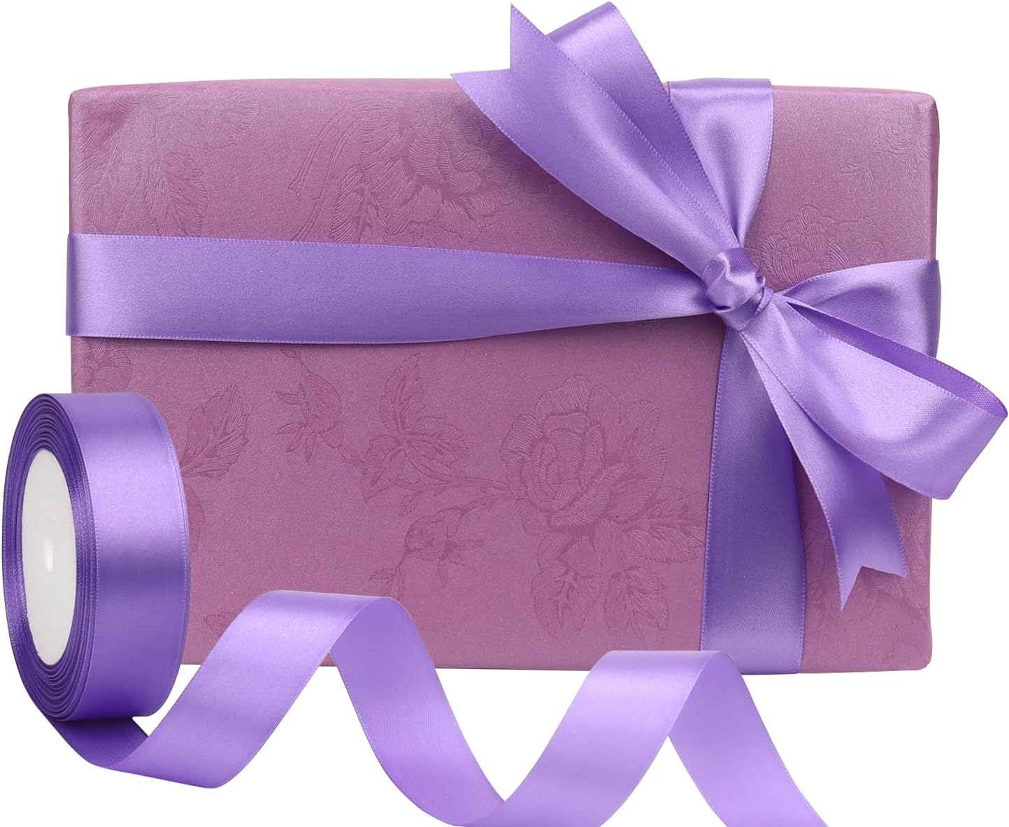 Light purple Solid Satin Ribbon 1 Inch 25 Yards Solid Polyester Fabric Ribbon for Gift Wrapping Wedding Christmas Baby Shower Birthday Party Decoration Handmade Immortal Flower Craft