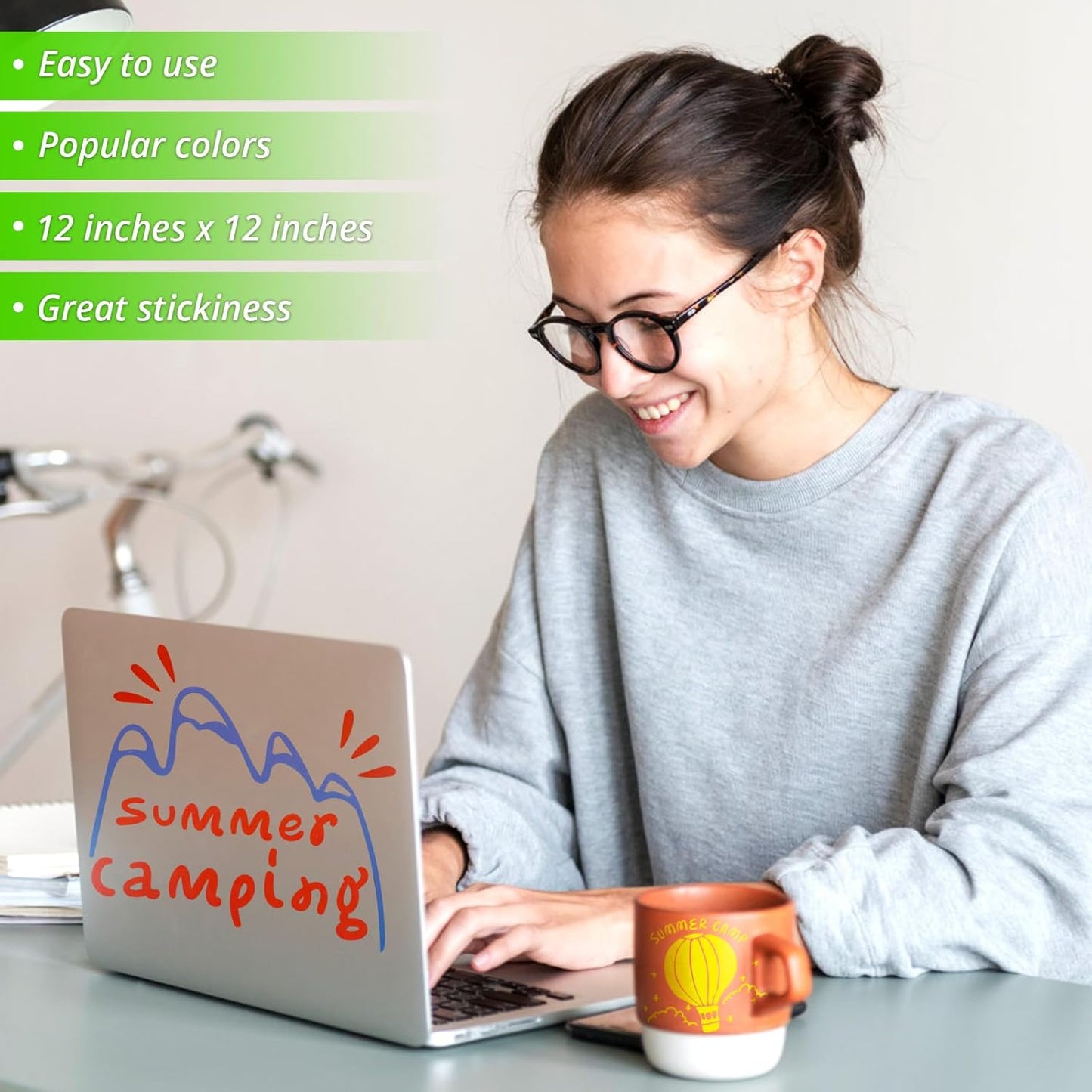 HTVRONT Permanent Vinyl for Cutting Machine - 68 Pack 12" x 12" Permanent Adhesive Vinyl Sheets, Permanent Bundle for Craft Projects, Adhesive Bundle, Silhouette Cameo, etc.