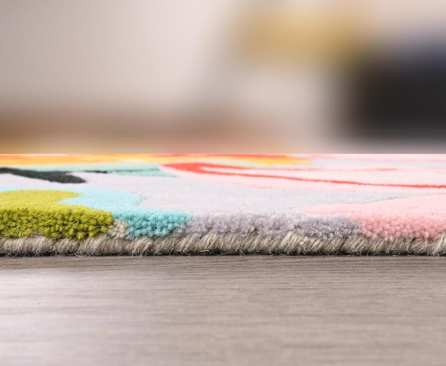 Handmade Wool Floral Area Rug for Living Room | Elegant Flower Garden Design, Soft, Thick and Durable | Bedroom, Dining Room & Home Decor Carpet (6' x 9', Floral K)