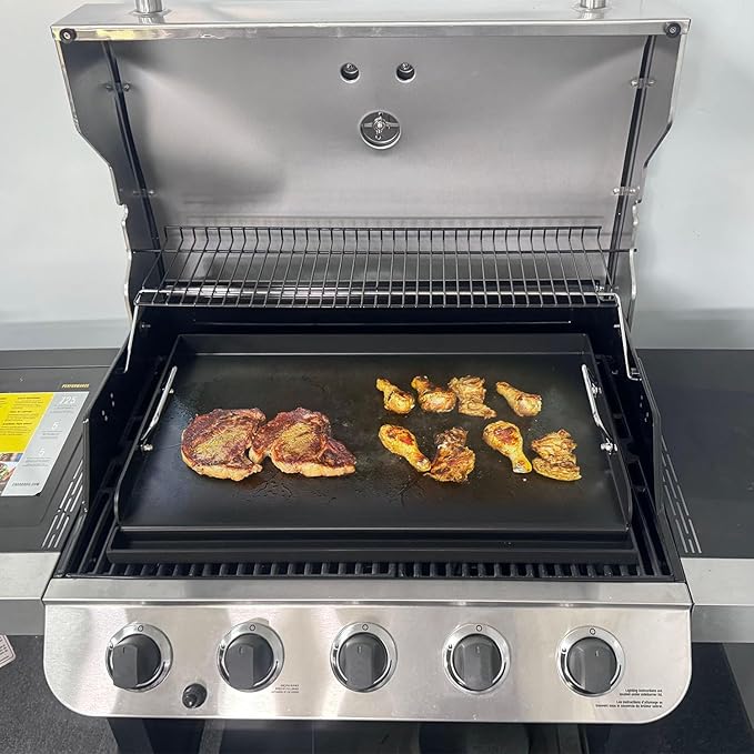 25"x16" Nonstick Coating Griddle for Gas Grill, Universal Griddle Insert for Gas Stove/Gas Grill/Electric/Charcoal, Flat Top Plate for Outdoor Cooking and Camping Grilling