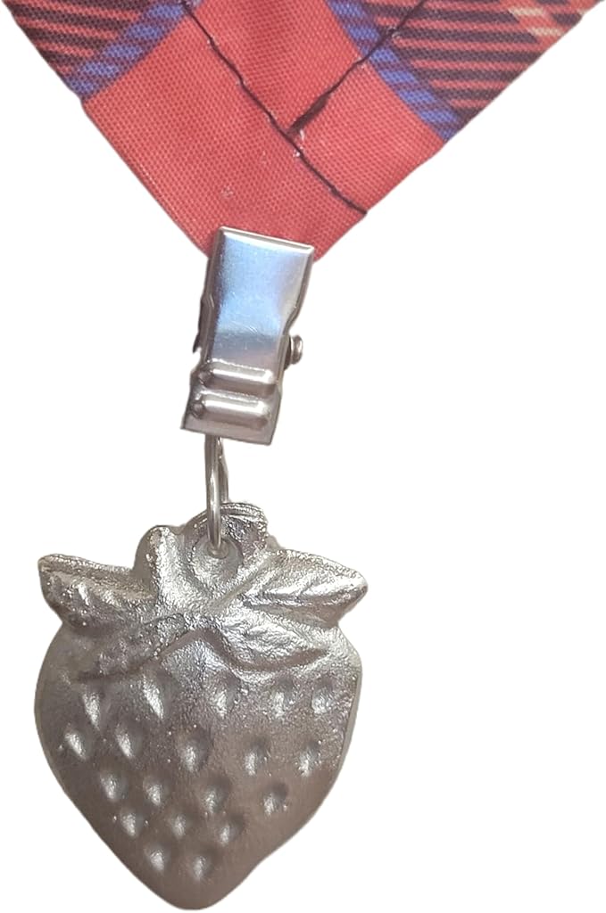 TwoFish Home Set of 4 Metallic Strawberry Tablecloth Clamps Metallic Strawberry Handicraft Tablecloth Weight Clips Pack of 4