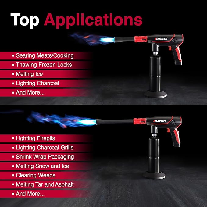 MASTER APPLIANCE VMAX-550 2-in-1 Propane Torch - High Powered Grill Gun & Fire Pit Starter - Self-Igniting Flame for BBQ's, Charcoal, Campfires & Sous Vide - Pro Grade Design, Engineered in USA