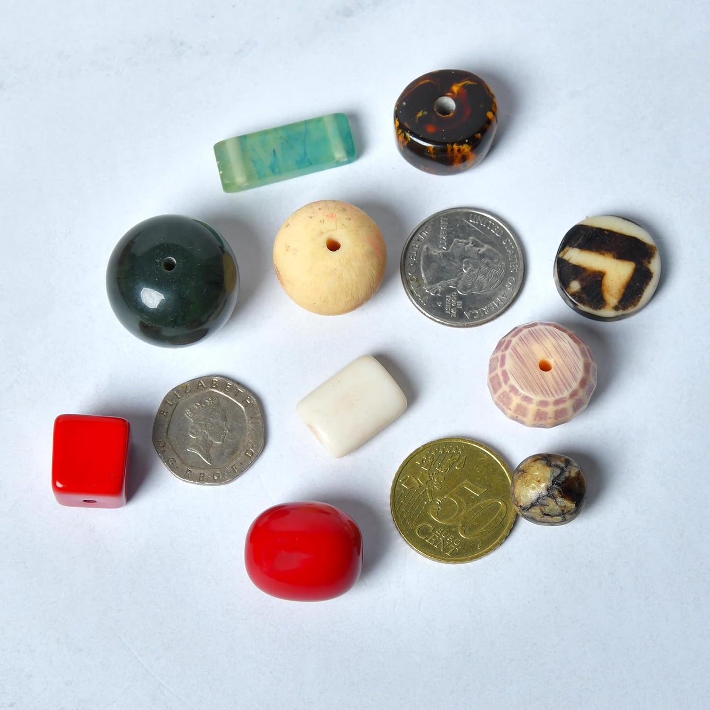 1/2 LB Bag of Assorted Resin Beads for Jewelry Making, Bracelets and Necklaces, Crafting Beads Supplies Kit, Large & Small Beads