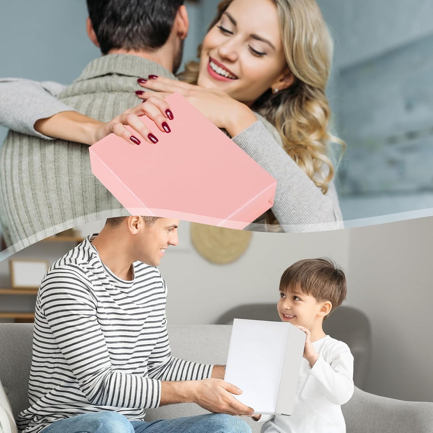 NESCCI Off White & Pink Matte Wrapping Paper,Double Sided Solid Color Pearly-Lustre Paper,Gift Wrapping Paper,Perfect for Wedding,Valentine's Day,Birthday,Christmas,Baby Shower (17 Inches X 32.8 Feet)