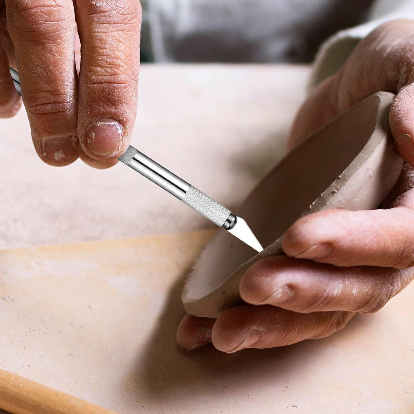 3 in 1 Clay Needle Tools Sculpting Ceramics, Wire Texture Pottery Clay Tool Kit Brush Tools Pottery Craft Tool Carving Knife and Needle, Ceramic & Pottery-Tool Includes Sculpture Feather Pin