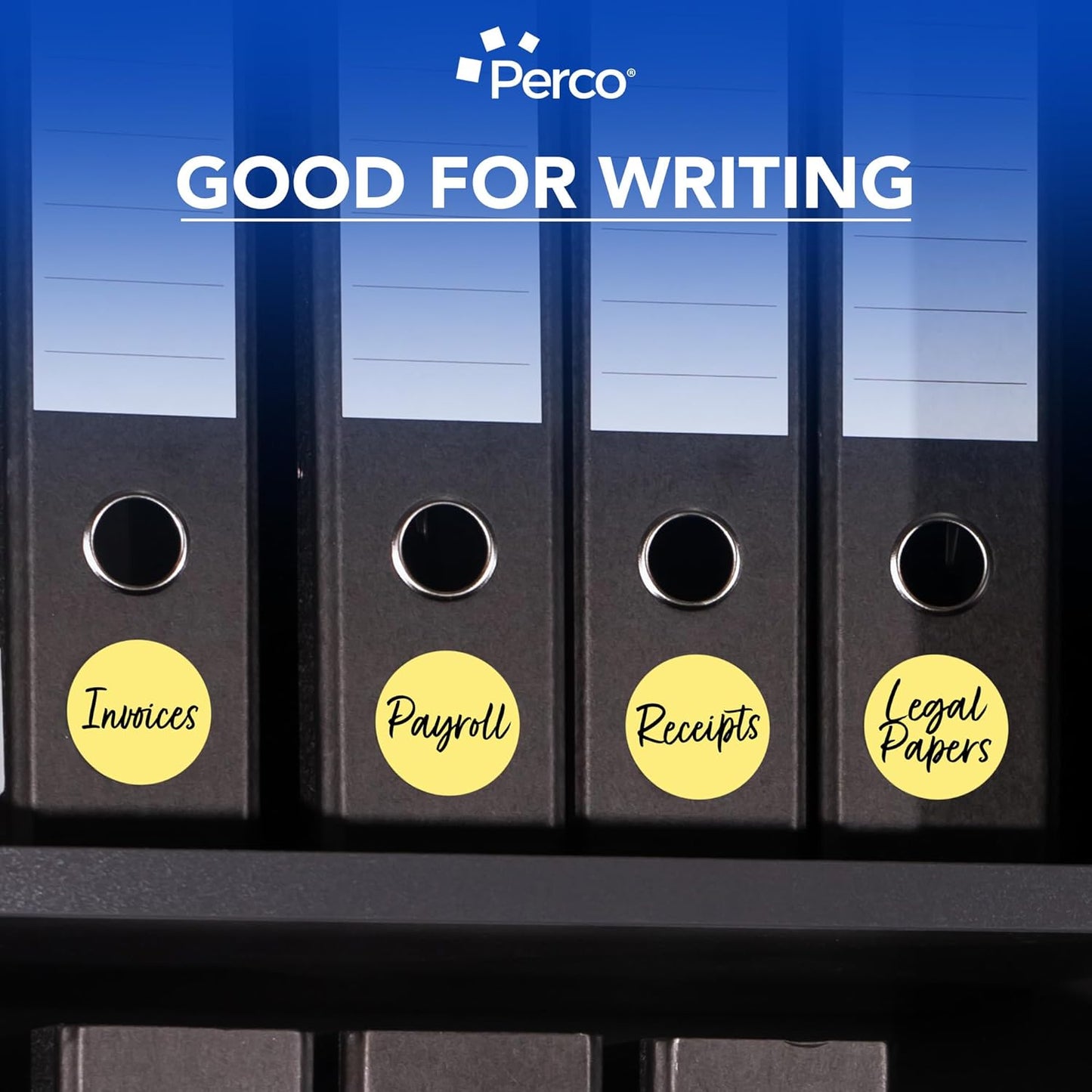 Perco Gold 3-Inch Round Circle Dot Sticker Labels with Permanent Adhesive for Wedding Invitations - 500 Labels per Roll - Vibrant Colors, Strong Adhesion - Made in USA