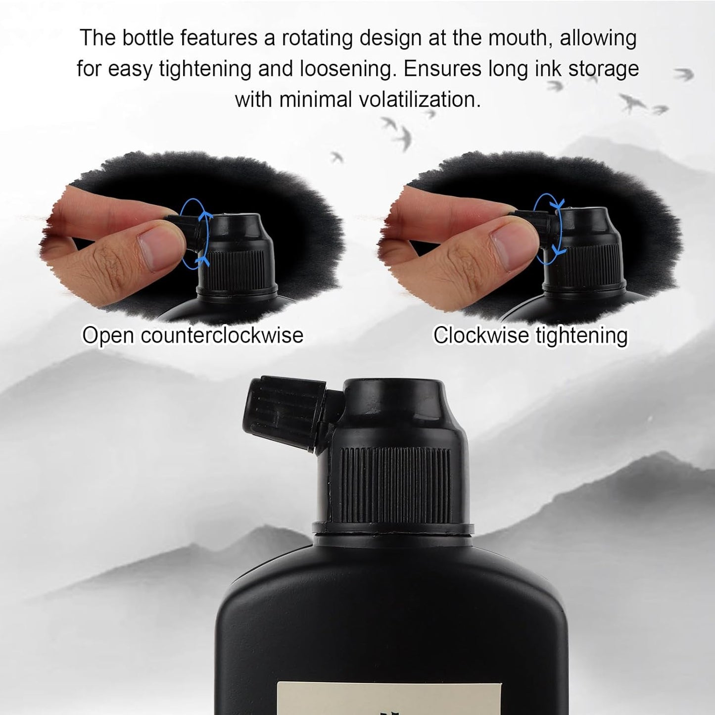 250 ML/8.8 OZ Calligraphy Ink - Versatile Elegance Chinese Brush Ink for Beginner Practice Traditional Art Works and Japanese Brush Black Ink