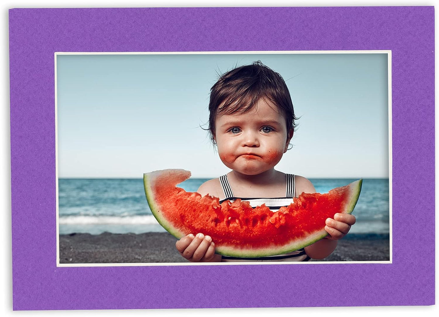5.5x8.5 Mat for 8.5x11 Frame - Precut Mat Board Acid-Free Purple 5.5x8.5 Photo Matte for a 8.5x11 Picture Frame, Premium Matboard for Family Photos, Show Kits, Art, Picture Framing, Pack of 100 Mats