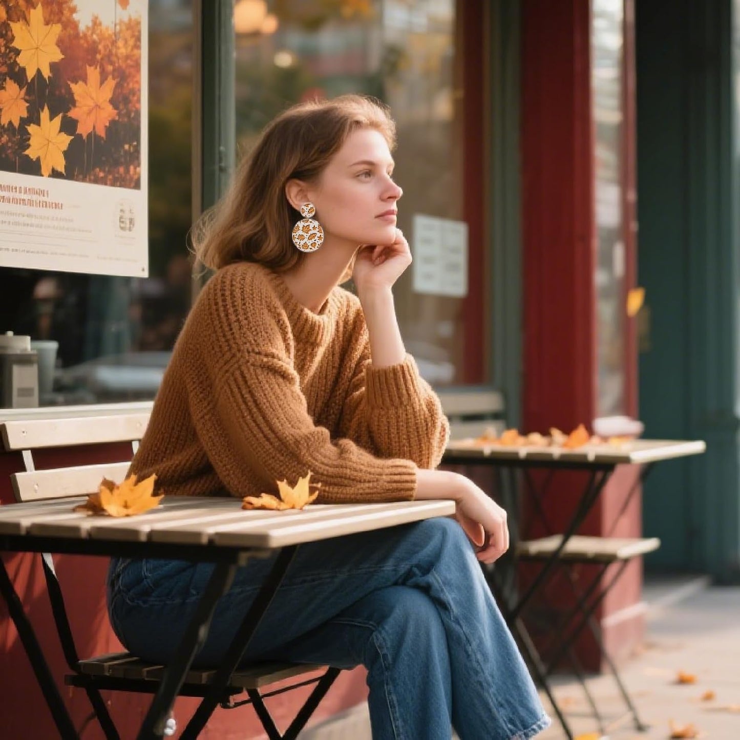 CHGCRAFT 4Pcs Pumpkin Maple Leaf Polymer Clay Texture Sheet Pinecone and Mushroom Autumn Silicone Clay Texture Mat for Polymer Clay Making Earrings Jewelry DIY Crafts 5.5 × 5.5 Inch