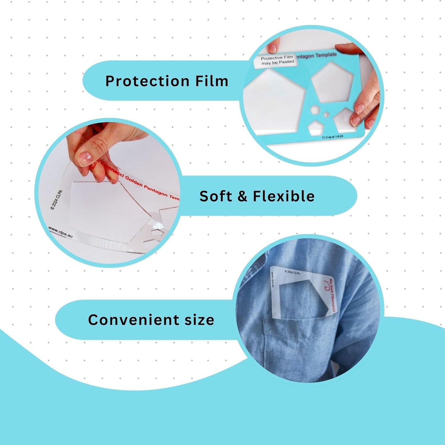 Pentagon Stencil Template for Drawing and Drafting: A Fibonacci-Inspired Pentagon Drawing Tool for Artists Allows The Simple Application of The Golden or Divine Ratio for Artistic Design