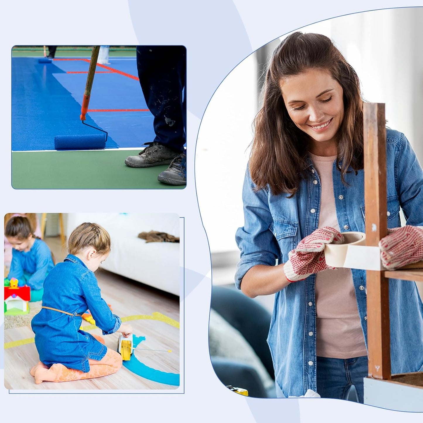 MECCANIXITY Masking Tape 0.5 Inch x 21 Yard Painter's Tape Purple Paint Tapes for DIY Crafts Arts Drawing Decoration Labeling Car Painting Artist Teachers, Pack of 6