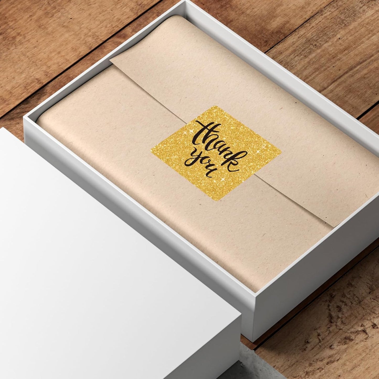 Square Thermal Labels Stickers 2" x 2", Holographic Thermal Stickers Labels, Waterproof Glitter Direct Thermal Printer Label for Small Business- Holographic Gold