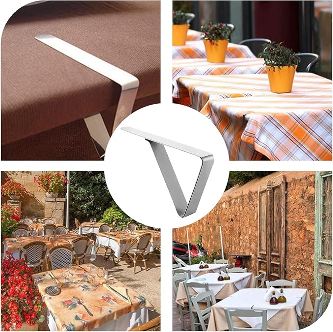 Tablecloth Clips, 60 Pack Table Cloth Holder Clips, Stainless Steel Tablecloth Clips for Outdoor Tables Restaurant Picnics Marquees Weddings Graduation Party (80pcs)