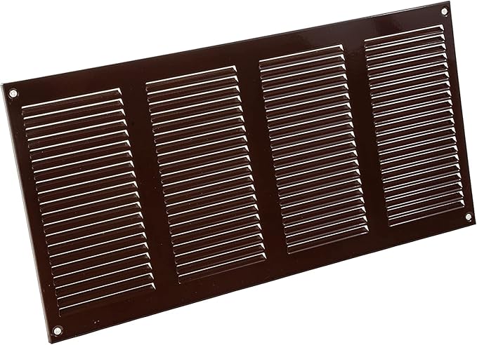 Vent Systems 16" x 8" Inch Brown Metal Air Vent Cover - 3 Pack - Louvered Wall Grille with Built-in Mesh Screen - Durable HVAC Duct Cover for Exhaust and Supply in Home, Garage - Indoor & Outdoor Use