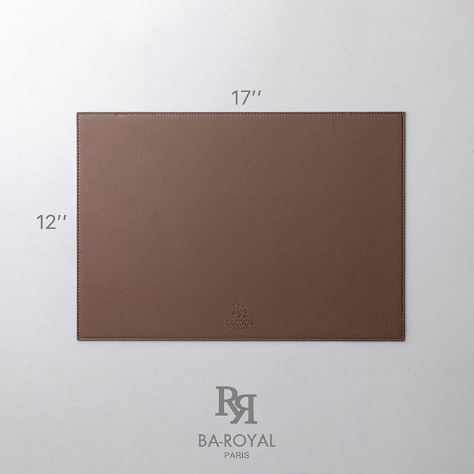 Faux Leather Placemats Set of 12 Vinyl Washable Wipeable Table Mats for Kitchen Dining Table Heat Resistant Waterproof Modern Indoor/Outdoor Placemats Non-Slip Easy Clean Place Mats (Chocolat)