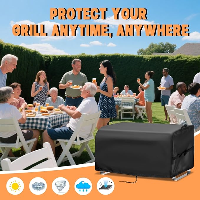 Grill Cover for NXR 3 Burner Portable Gas Grill, 25 inch Waterproof Outdoor Grill Cover for Onlyfire 3-Burner Portable Tabletop Gas BBQ, Barbecue Cover (Cover Only) - 25" L×19" W×15" H