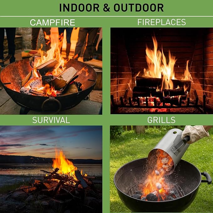 Fire Starter 50 pcs- Fire Starter - Natural Fire Starters for Fireplace, Pellet Stove & Wood, Fire Pit, Smoker, BBQ, Chimney, Pizza Oven - Fire Starters for Grill, Charcoal Starter