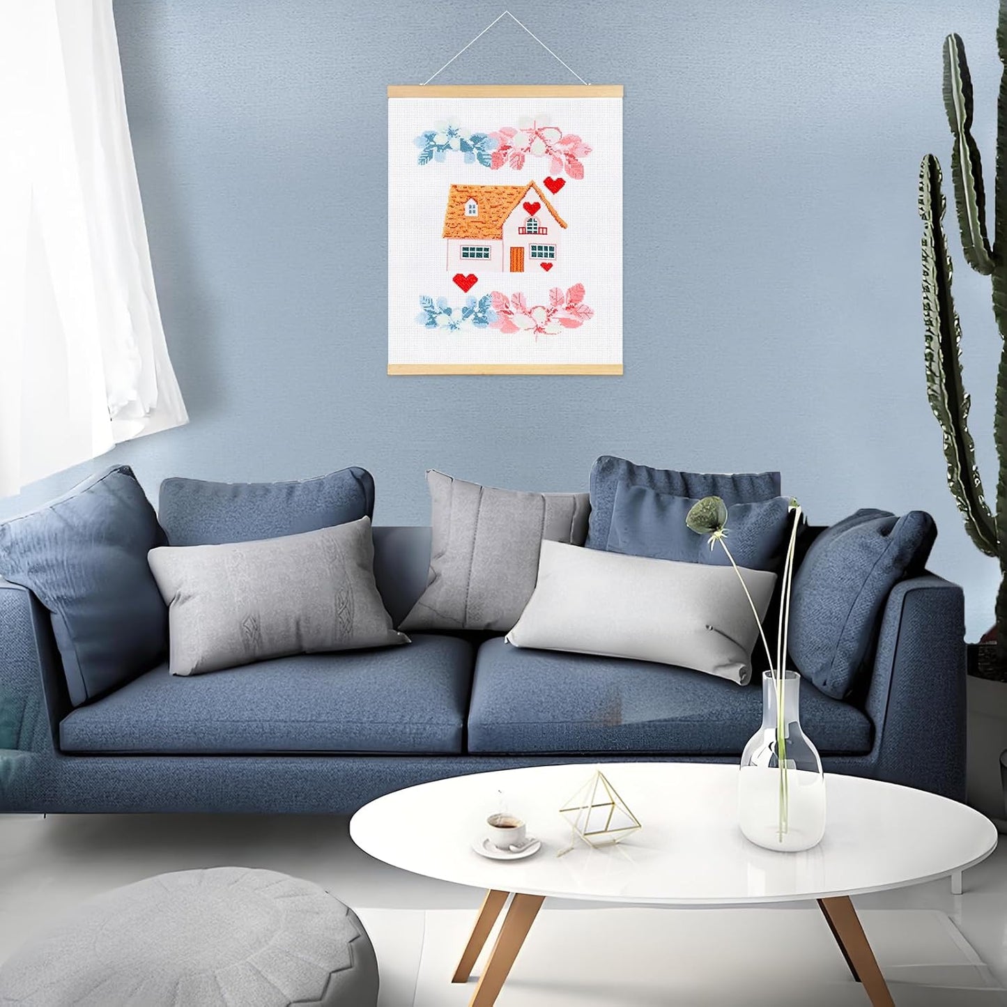 XuZBDia Love Style Cross Stitch Kits,16 x 19 Inches Embroidery Kit,11CT Mesh Cotton Fabric,Gift Box Packaging,Can Be Given As a Gift to Family or Friends