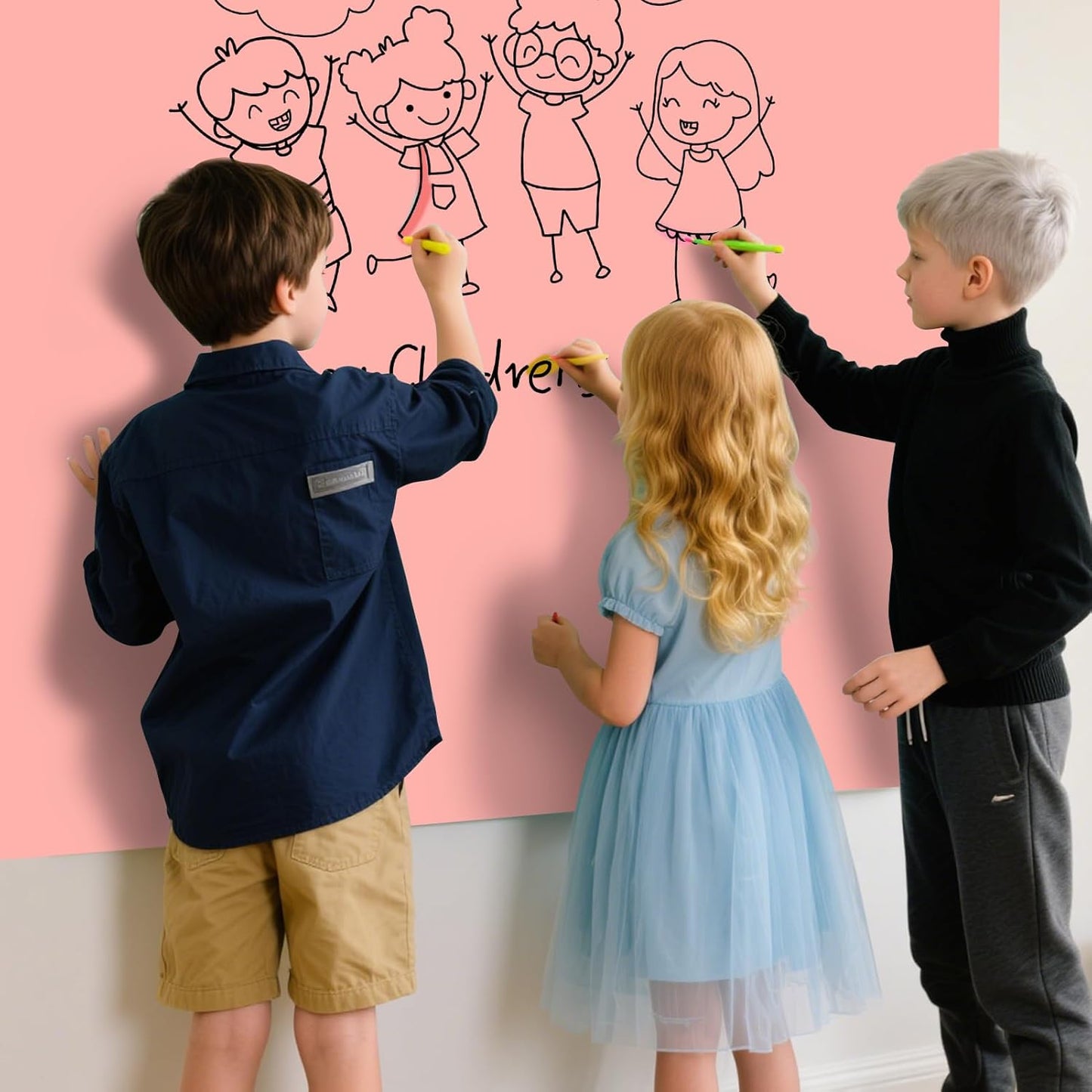 Magnetic Glass Whiteboard - Glass Dry Erase Board 48"x36" Large Frameless Glass Board for Walls Office School and Home, Pink