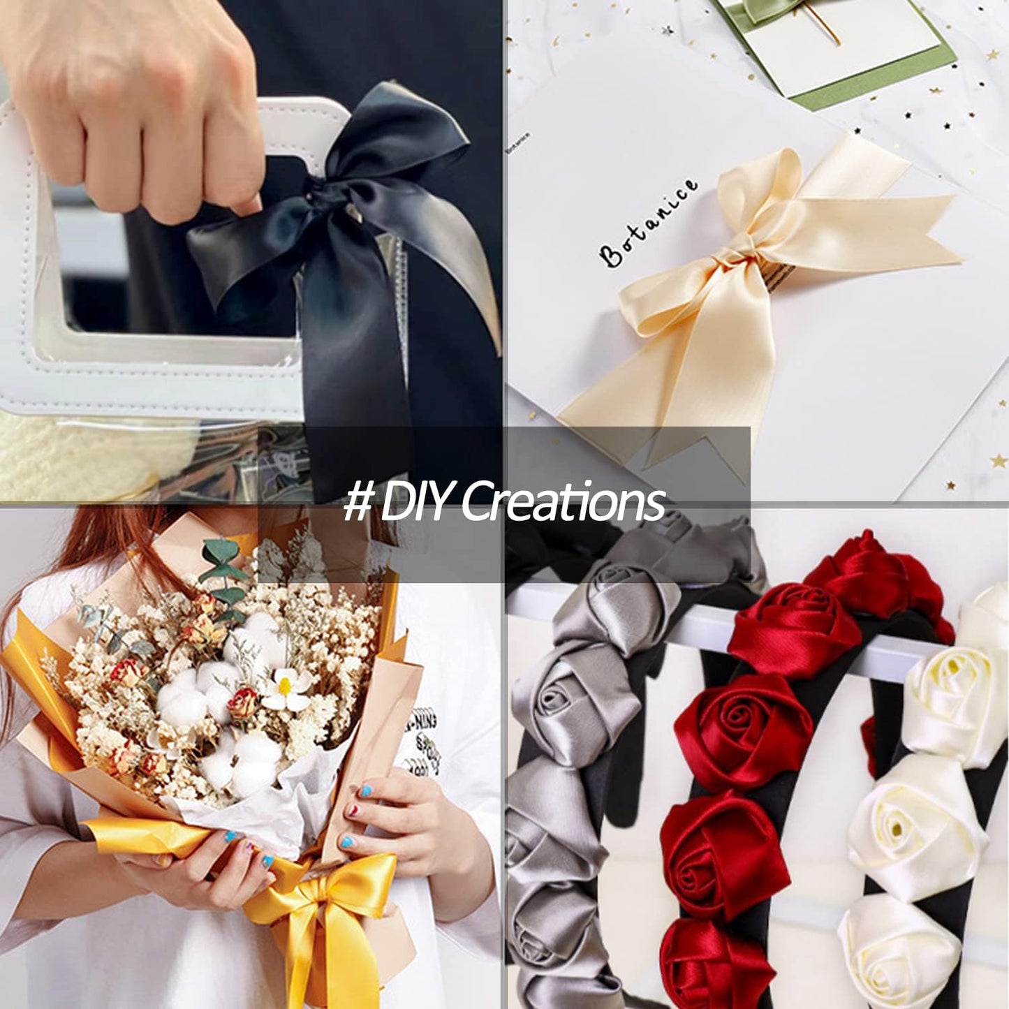 1-1/2" Wide x 100 Yards Single Faced Satin Ribbon - White, Use for Bows, Bouquets, Gift Wrapping, Wedding Decorations, Floral Arrangements