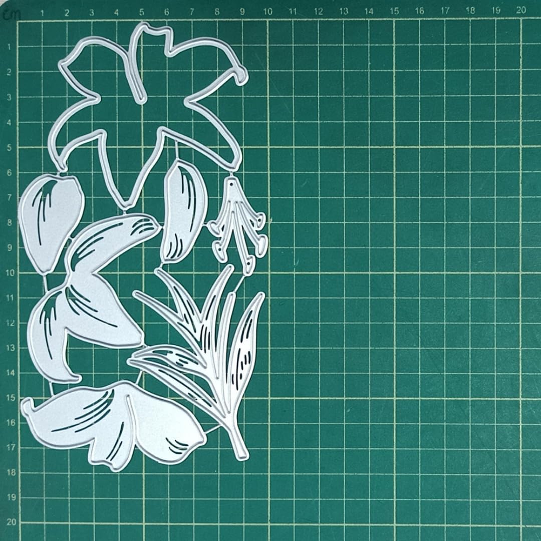 Cutting Dies Metal Stencils Scrapbooking Tools DIY Embossing Template for Paper Card Making Album Arts Crafts Supplies (Lily-10x17.9cm)