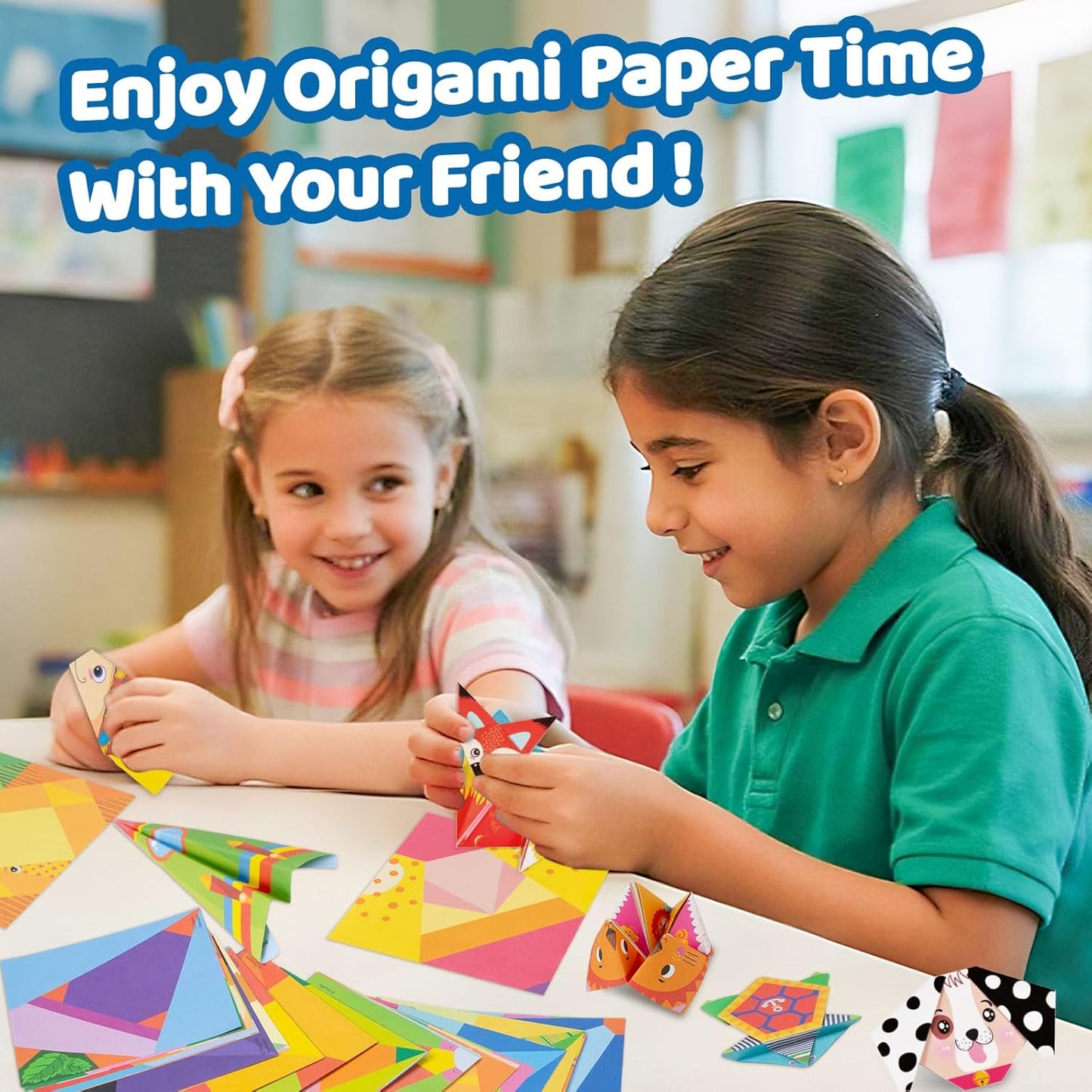 Origami Kit for Kids Ages 5-8 8-12, with Guiding Book, 98 Sheets Paper with 47 Patterns, DIY Art and Craft Projects, Beginners Children's Day Gift Boy Girl