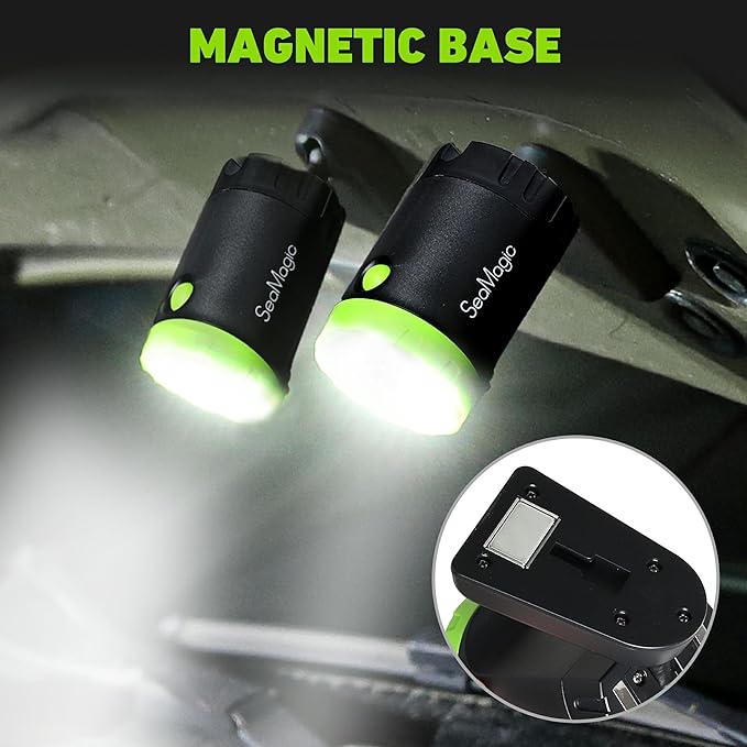 4-Pack Rechargeable LED Work Lights, 360-Degree Adjustable Spotlights with Magnetic Base, Clamp Lights for Barbecue, Workshop, Construction Site, Car Repairing and Home Using