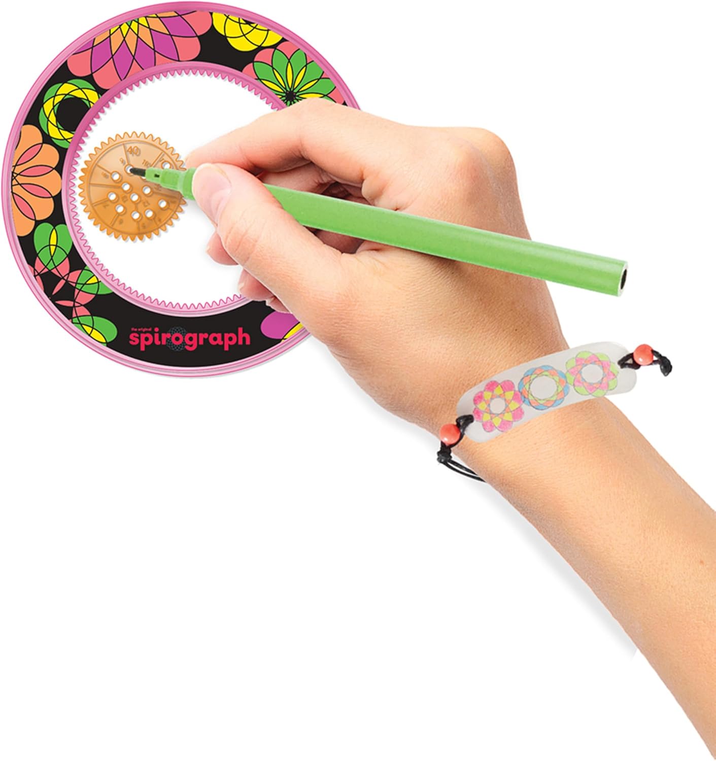 Spirograph Shrink Charms, Friendship Bracelet Kit, Bracelet Making Kit for Girls, Arts and Crafts for Kids, Drawing Kit, Girls Bracelet, for Kids, Ages 8+