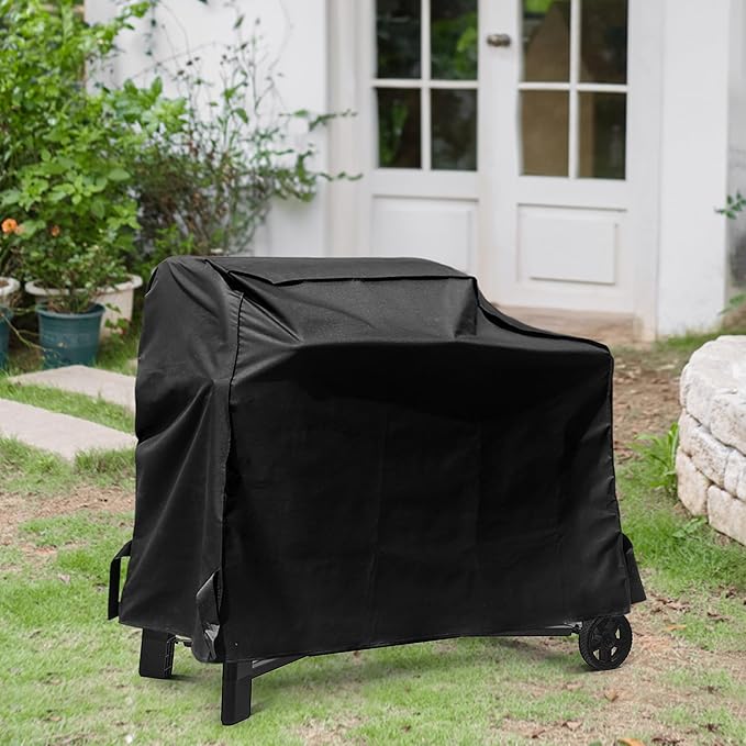 Outdoor Heavy Duty Waterproof Pellet Grill Cover for Traeger Woodridge Pellet Grill,Compatible with Traeger Grill Accessories BAC761 Full-Length All Weather Grill Cover Accessory,Black