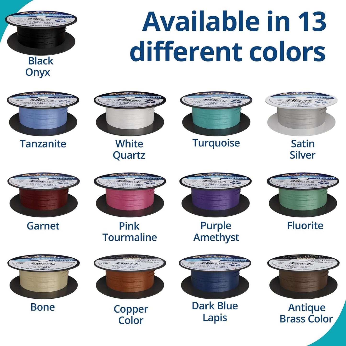 Soft Flex 49 Strand Beading Wire - Medium 0.19 Diameter - 100 Feet Nylon Design Wire