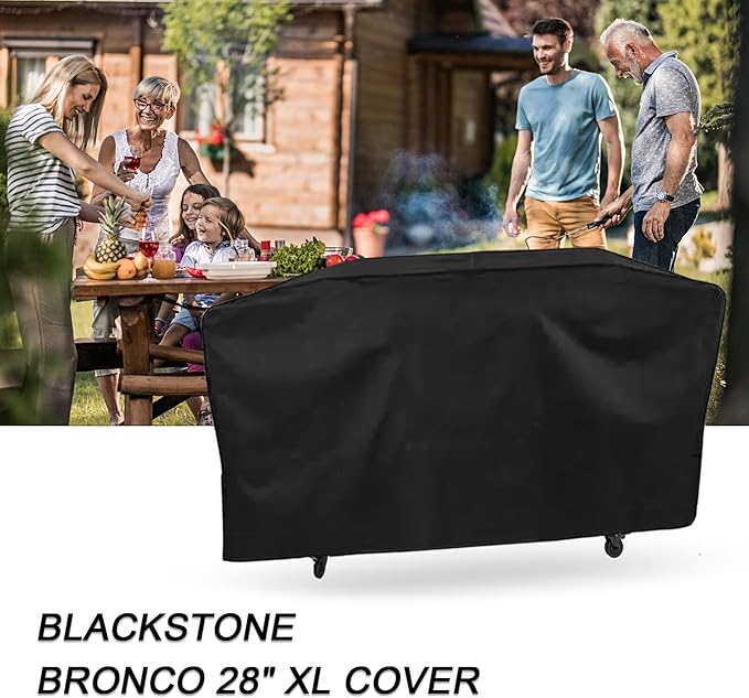 Grill Cover for Blackstone Bronco 3 Burner 28" XL Griddle Vertical Smoker Pellet Combo, 600D Heavy Duty Waterproof for Black Stone Bronco 28 Inch XL Grill 2415 Cover Accessories