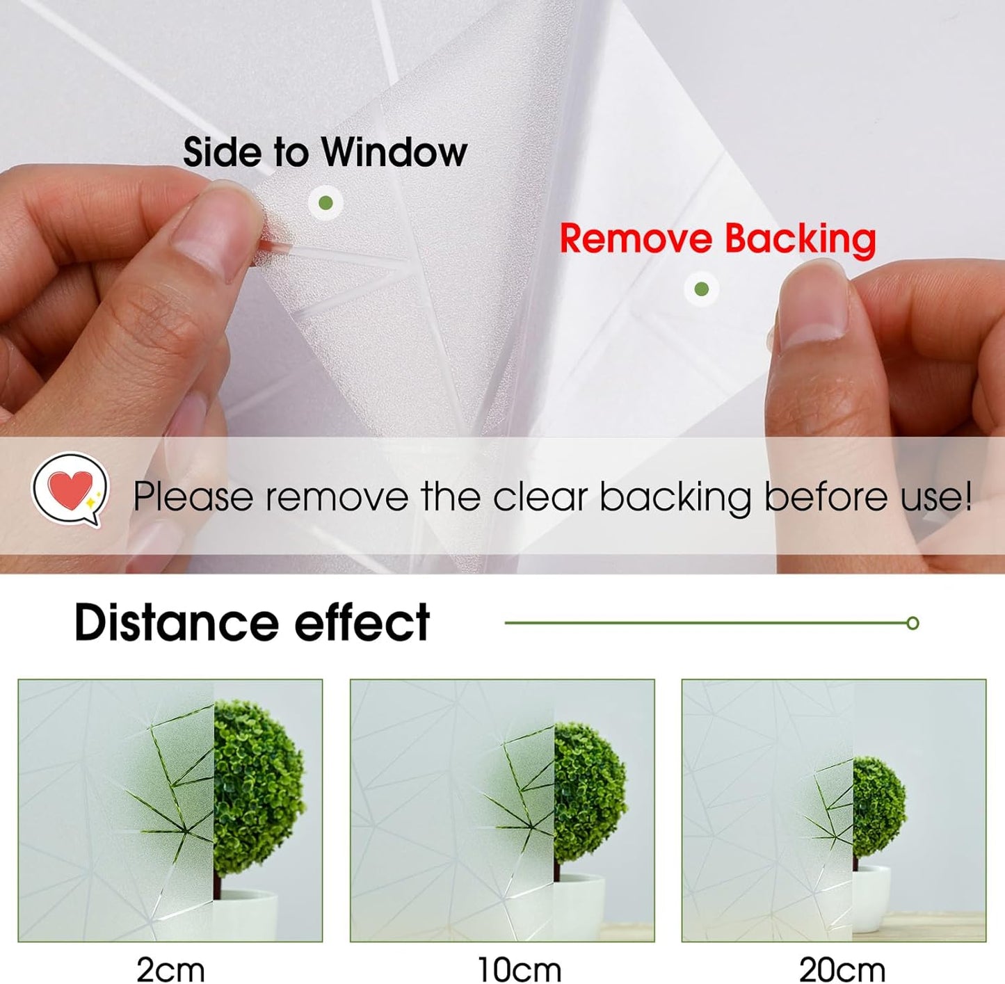 Coavas Window Privacy Film, Frosted Glass Static Cling, Decorative for Bathroom Door Covering, UV Blocking Window Cling, Non-Adhesive Vinyl Sticker, Day and Night Windows Tint for Home, 23.6x393.7 in