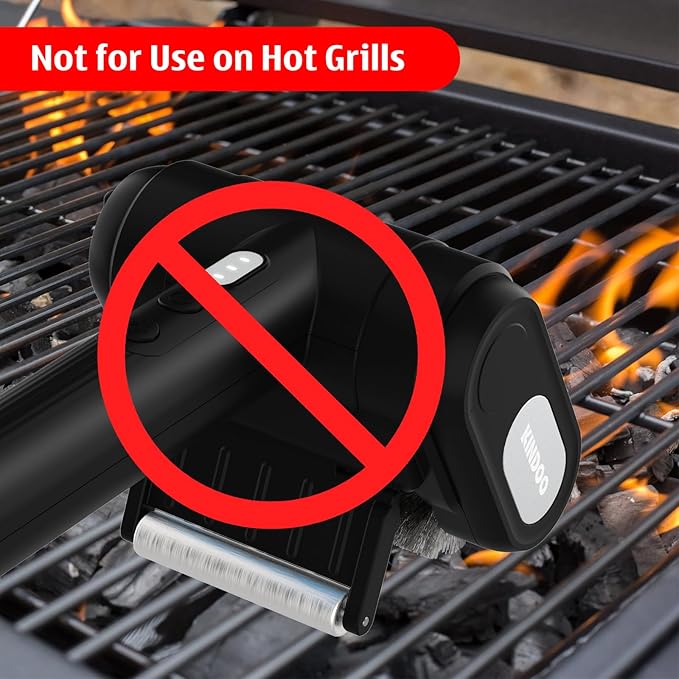 Electric Rechargeable Grill Brush,Grill Cleaner for Outdoor Grill with 800 RPM Motor - Bristle Stainless Steel Grill Cleaner with LED Light for BBQ, Heavy Duty Grill Cleaning Tool(Black)