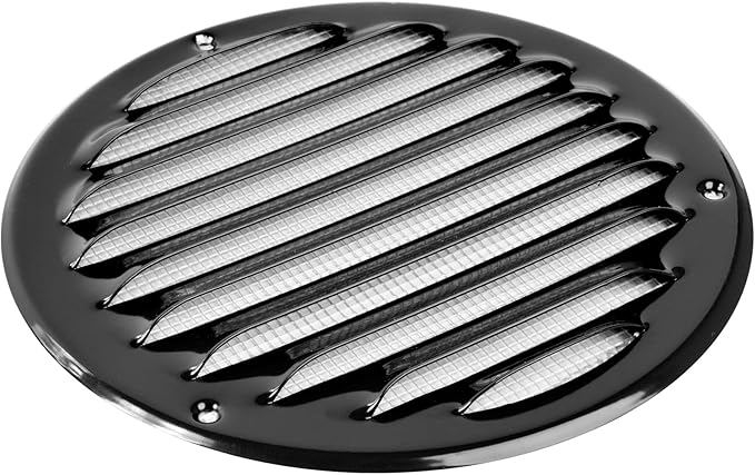 Repa Market 5 Inch (Opening Dimensions) Air Vent Covers/Black Galvanized Steel Return Air Grille/AC Vent Cover/Wall or Ceiling HVAC Registers Grilles & Vents for DIY & Home Improvement
