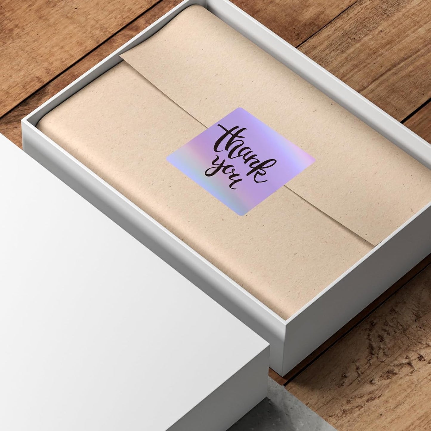 2" x 2" Square Thermal Labels Stickers, Holographic Thermal Stickers Labels, Self-Adhesive Glitter Direct Thermal Label for Small Business, DIY Design- Holographic Purple