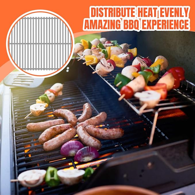 1 Pack 40901 Grill Steel Wire Cooking Grid Rock Grates Replacement Parts for BBQ Grillware Models,for El Patio Models,14 inch x 24 3/8 inch
