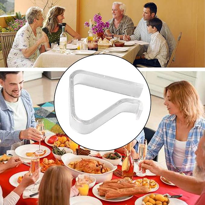 48 Pieces Transparent Clear Tablecloth Clips, Plastic Table Cloth Clips,Windproof Table Cover Holder Clamps,Table Cloth Holder for Christmas Home Wedding Party Indoor Outdoor Camping Picnic (Large)