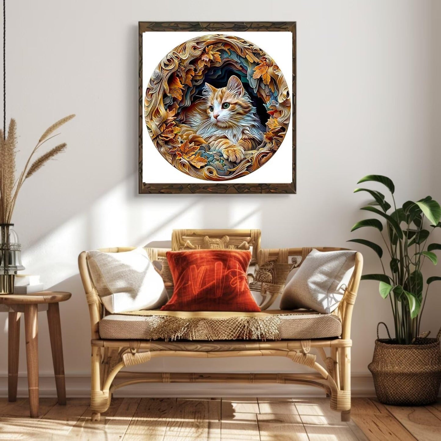 Wooden Puzzles Adults, 3D Cat Wooden Puzzles 200 Pieces, Unique Animal Shaped Wood Challenging Jigsaw Puzzles Gifts for Adults, 11.4x11.3in