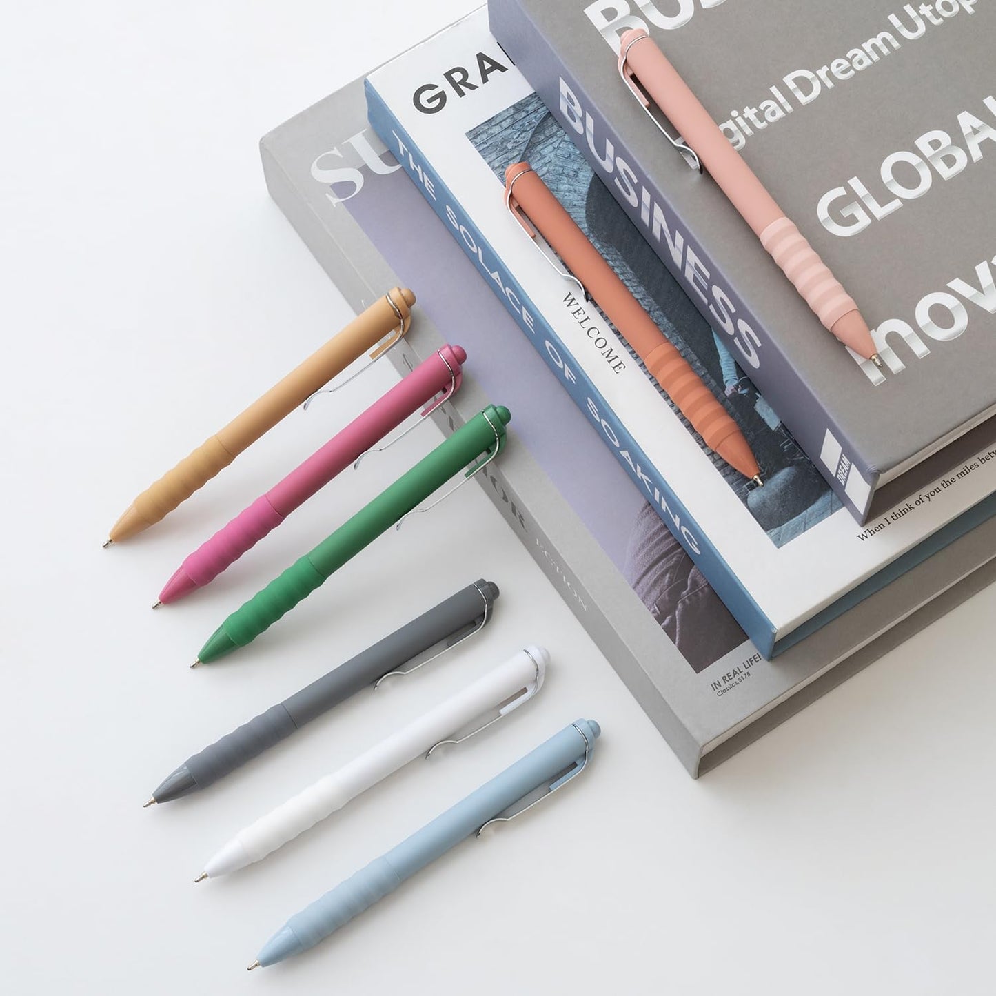 Ballpoint Pens Black Ink Ball Point Pen with Super Soft Grip Medium Point 1.0mm Office Pens (Silver 12-count)